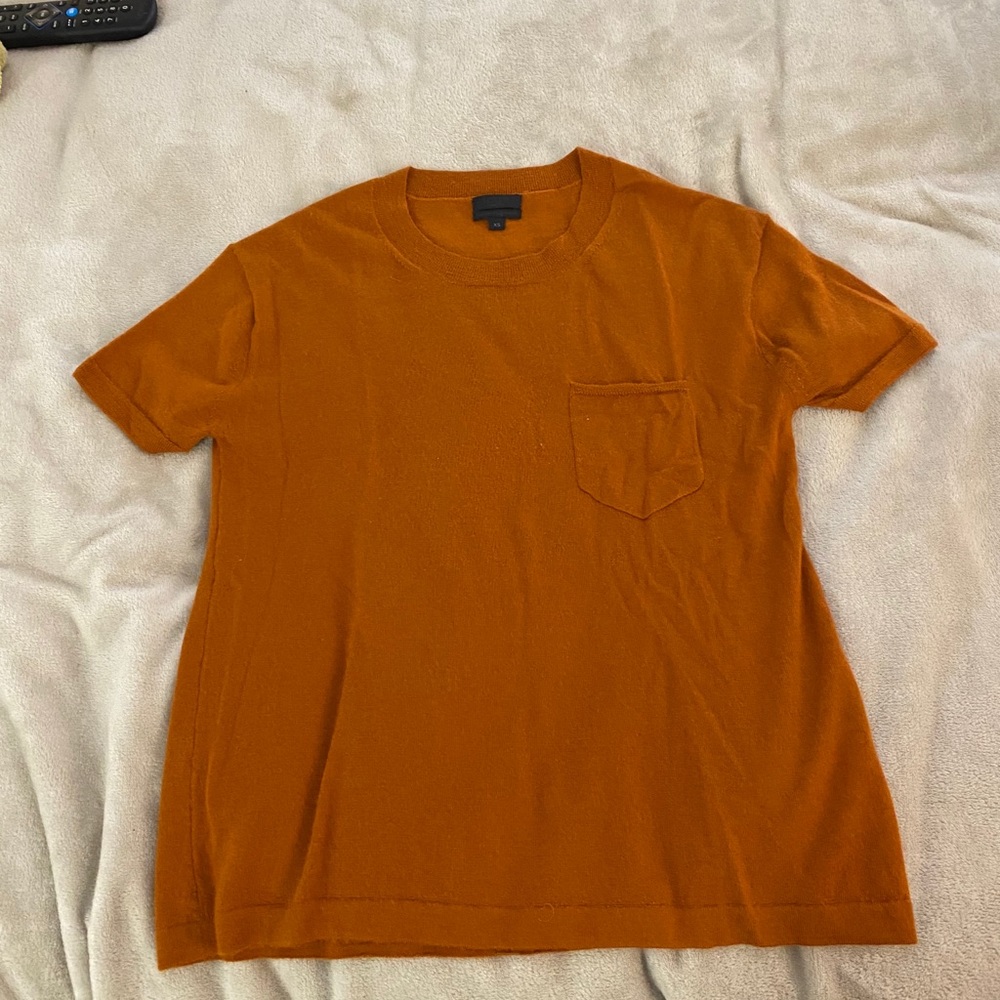 J.Crew Rust Short Sleeve Cashmere Sweater